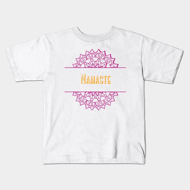 yoga, meditation, namaste tee Kids T-Shirt by Mia